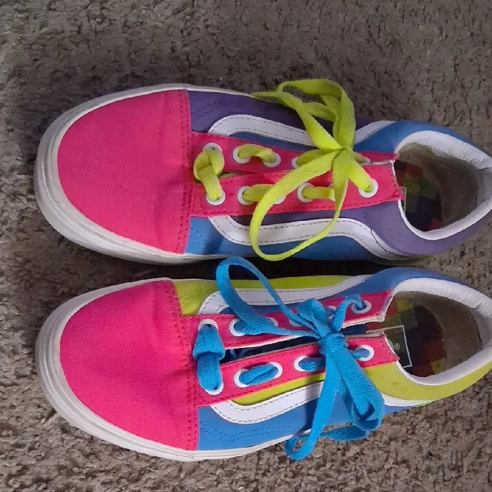 Vans Colorblock Sneakers Womens Size 7 - Picture 8 of 9